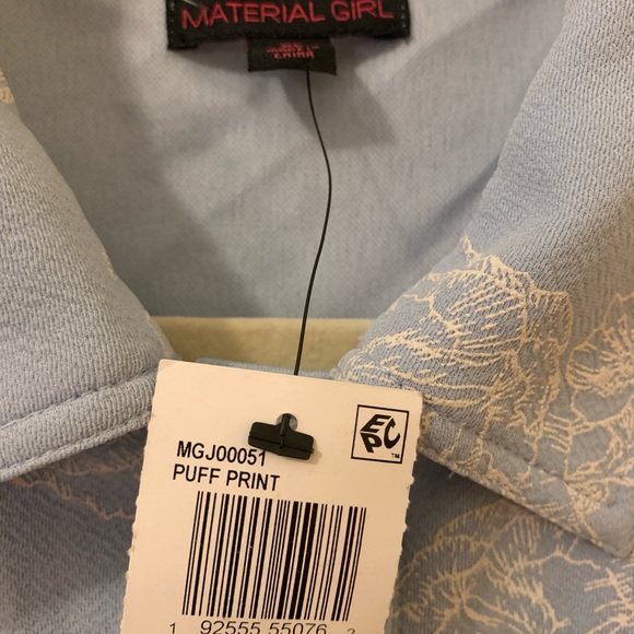 Material Girl Light Blue Floral Jean Jacket - Picture 5 of 6